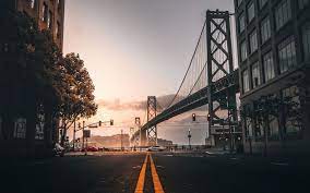 Download Wallpaper 1920x1200 Road Marking Bridge Building San Francisco United State Laptop Wallpaper Desktop Wallpapers City Wallpaper Wallpaper Notebook