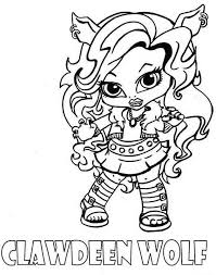 Download And Print Clawdeen Wolf Little Girl Monster High Coloring Page Coloring Pages Cartoon Coloring Pages Baby Coloring Pages