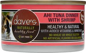 Dave's pet food offers a wide range of wet and dry food in different flavors and formulas for dogs and cats of all ages, conditions, diet restrictions and lifestyles. Dave S Cat Food Naturally Healthy Grain Free Ahi Tuna Dinner With Shrimp Canned Cat Food 5 5 Oz Reed Services Ellwood City