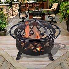Peaktop Brasero Exterieur Jardin En Acier Bruleur Bois Avec Couvercle Grille Et Tisonnier Noir Cu296 Avec Images Feu De Bois Foyer En Acier Table De Brasier