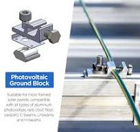 12pcs Aluminum Grounding Clip Standard Solar Panel Grounding Clips PV  Module Solar System Grounding Lug Fixing Parts for Solar Panel Stand PV  Mounting