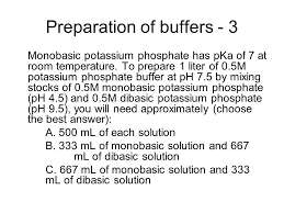 Preparation Of Buffers 1 Calculate The Volume Of Sulfuric