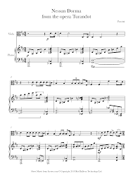 25 29 33 nessun dorma page 3. Puccini Nessun Dorma From Turandot Sheet Music For Viola 8notes Com