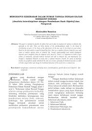Membantu murid membina ayat mudah di dalam penulisan bahasa. Pdf Menghapus Kekerasan Dalam Rumah Tangga Dengan Kajian Normatif Yuridis Analisis Interdisipliner Dengan Pembedaan Nash Objektif Dan Temporal