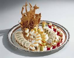 12 large sea scallops, halved; Elevated View Of Different Types Of Fish Terrine On Platter Arranged Food Stock Photo 150105488