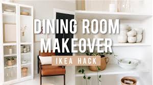 Tall bookcases, or bookshelves, in a dining room, work as a multifunctional storage area. Ikea Billy Bookcase Hack Dining Room Makeover Youtube