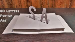 From 2d image to 3d pop up card. How To Make 3d Letters Pop Up Art Pop Up Cards Skm Youtube