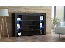 Buffet led de à de réduction. Buffet Bahut Spirit Led 140 Cm Caisson Noir Mat Avec 4 Tiroirs Noir Laque Vente De Tendance Perso Conforama