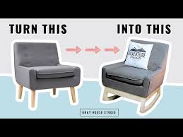 The backward tilt of the chair at this stage will seem extreme, but this will change. Make A Rocking Chair From An Upholstered Chair Gray House Studio