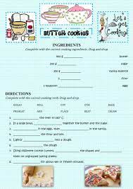 Recipes Interactive And Downloadable Worksheet You Can Do The Exercises Online Or Download The Wor Culinary Classes English Worksheets For Kids Butter Cookies