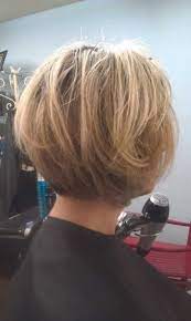 You'll also notice her subtle balayage hair color: Layered Stacked Bob Haircut Photos Front And Back Yahoo Search Results Bob Haircut Back View Layered Bob Hairstyles Stacked Bob Haircut