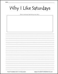 Why I Like Saturdays Free Printable K 2 Writing Prompt Free Writing Prompts First Grade Writing Writing Prompts For Kids