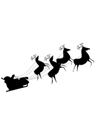 Download Santa Claus Riding Reindeers Silhouette Free Svg File Svgheart Com