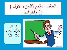 شرح درس إن وأخواتها في اللغة العربية للصف السابع الفصل الاول