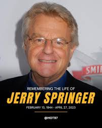 Today we remember the life of #JerrySpringer, who passed away 2 years ago  today. Our thoughts and prayers continue to be with his family and loved  ones! 🙏🕊️