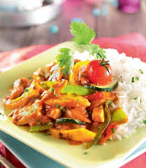 Wok De Legumes Au Poulet Sauce Tandoori
