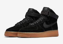 Black Nike Air Force Ones Womens This Black Gum Nike Air Force 1 High Is A Women S Exclusive Kicksonfire Com Nike Shoes Outfits Nike Black Nikes