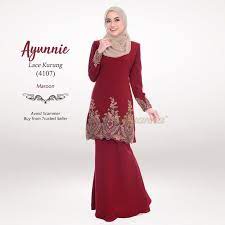 From daily to occasion outfit, you might be finding something you dreamed of to don for the upcoming raya 2021. Baju Raya 2021 Baju Kurung Lace Ayunnie Maroon As Syahid Collection