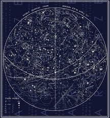 Celestial Print Constellations Map Vintage Astronomy