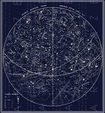 celestial print constellations map vintage astronomy