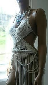 Boho Wedding Gown Macrame Dress Burning Man Outfit Fringe Etsy Fringe Clothing Macrame Dress Boho Outfits
