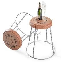 Giant Champagne Cork Wire Cage Stool Side Table Etsy Champagne Corks Cork Stool Side Table