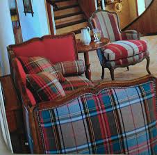 A French Daybed Reupholstered In Tartan From Victoria Magazine Fauteuil Deco Tissu Ecossais