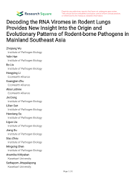 PDF) Decoding the RNA Viromes in Rodent Lungs Provides New Insight Into the  Origin and Evolutionary Patterns of Rodent-borne Pathogens in Mainland  Southeast Asia