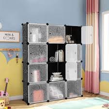 Then, assemble other parts and you're good to go. Diy 12 Cube Portable Closet Storage Organizer Clothes Wardrobe Cabinet W Doors Walmart Com Walmart Com