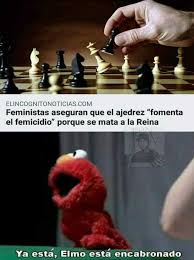 Dopl3r Com Memes Elincognitonoticias Com Feministas Aseguran Que El Ajedrez Fomenta El Femicidio Porque Se Mata A La Reina Ya Esta Elmo Esta Encabronado