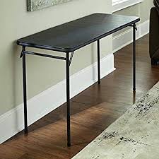 Amazon Com Cosco 20 X 48 Vinyl Top Folding Table Black 1 Pack Kitchen Dining Folding Table Furniture Home