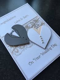Handmade Wedding Card Using Hearts As Bride And Groom Wedding Cards Handmade Hand Crafted Cards Cards Handmade