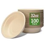 Amazon.com: bloomoon 100 Pack 32 oz Large Round Paper Bowls ...