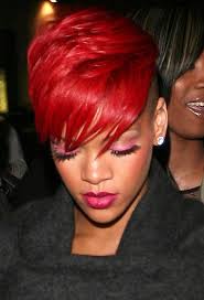 Rihanna S Bright Red Hair Short Red Hair Short Hair Styles Edgy Short Hair