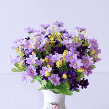 Invest in permenant artificial flowers that you can change throughout the seasons. Buy Artificial Flowers Silk Daisy 6 Bundles Fake Flowers For Home Wedding Decoration Faux Flower For Hanging Garden Porch Window Box Pots Lawn Decor Without Vase Purple Online In Taiwan B0915wpn9g