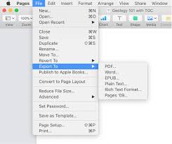 Export To Word Pdf Or Another File Format In Pages On Mac