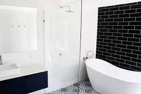 Black Subway Feature Wall Bathroom Renovations Perth Small Bathroom Renovations Bathroom Renovations