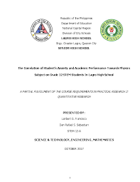 3 integrated stem education experiences: Quantitative Research Topics For Senior High School Students Stem