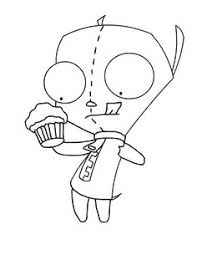 Invader Zim Preparing To Eat Cake Coloring Pages For Kids F97 Printable Invader Zim Coloring Page Cute Coloring Pages Coloring Pages Coloring Pages For Kids