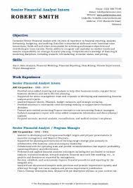 Position description financial analyst basic function the financial analyst position is accountable for reviewing larger investment proposals for return on investment , investigating a variety of internal financial and operational issues, and staying abreast of industry conditions and competitor. Senior Financial Analyst Resume Samples Qwikresume