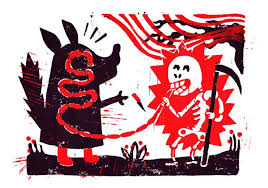Trois Petits Cochons En Linogravure Oriane Dufort Linogravure Petits Cochons Trois Petits Cochons
