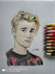 Justin Bieber Colour Pencil Drawing By Sg Color Pencil Drawing Pencil Drawings Drawings