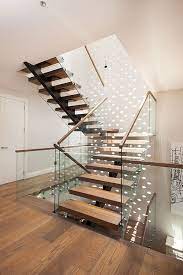 China Staircase Fabrication Demax Arch Staircase Railing Custom Modern Glass Stairs Glass Balustrade With Wood Modern Stairs Staircase Design Timber Staircase