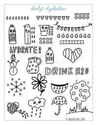 Easy To Draw Fun Hydration Symbols Icons For Any Planner Free Printable Easy Drawings Planner Icons Planner