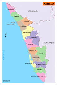 Kerala political powerpoint maps highlighting the state outline. Kerala District Map Infoandopinion