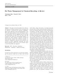 Are you tired of picking up after your pets all the time? Pdf Pet Waste Management By Chemical Recycling A Review