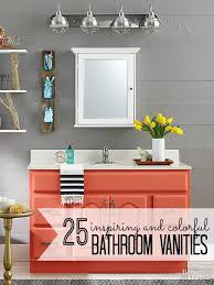 For instance, you can use either the lightest or second lightest color on the card for the walls and use the darkest or second darkest color on the same card for the cabinets. Remodelaholic 25 Inspiring And Colorful Bathroom Vanities