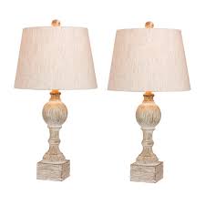 Decorating in the country cottage style is easy when you know how. Fangio Lighting Pair Of 26 5 In Distressed Column Resin Table Lamps In A Cottage Antique White W 6239caw 2pk The Home Depot
