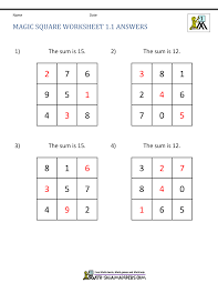 These magic square and magic triangle task cards will have your students doing some serious math, while having fun with the puzzles at . Magic Square Worksheets