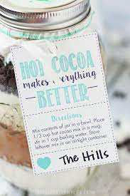 Hot Chocolate Mix In A Jar Free Printable Hot Cocoa Gift Tag Half Scratched Recipe Cocoa Gift Hot Cocoa Gift Hot Chocolate